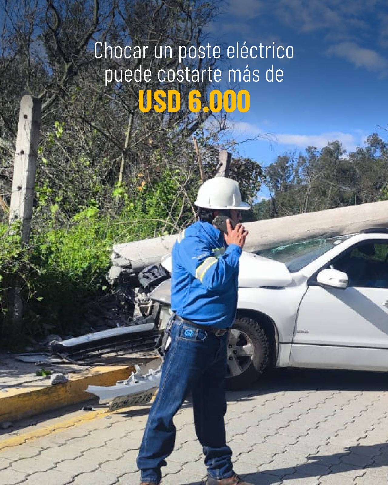  Accidentes de tránsito que impactan contra postes y la infraestructura eléctrica